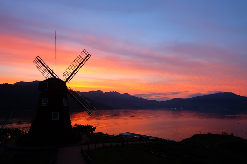 windmill, photography, hd, nature, 4k, sunrise, sunset