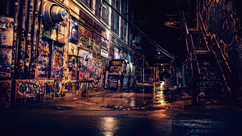 graffiti, wall, night, artist, digital art, hd, 4k, photography