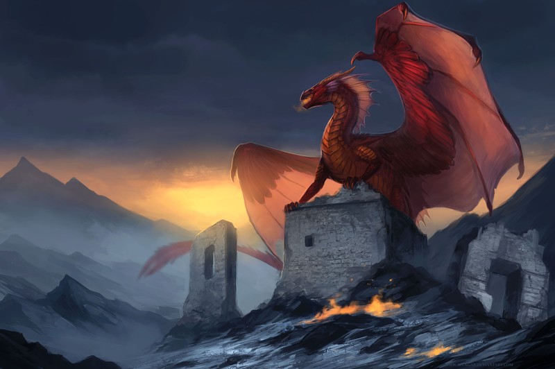 dragon, fantasy, artist, artwork, digital art, hd, deviantart