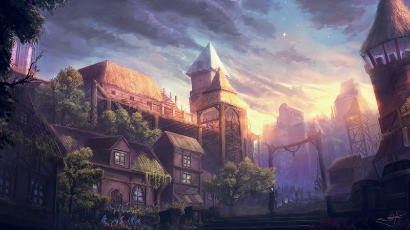 city, fantasy, artwork, artist, digital art, hd, deviantart
