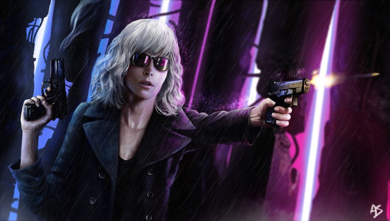 atomic blonde, movies, hd, 4k, artwork, art, digital art