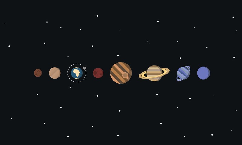 solar system, planets, stars, minimalism, artist, artwork, digital art, hd, 4k