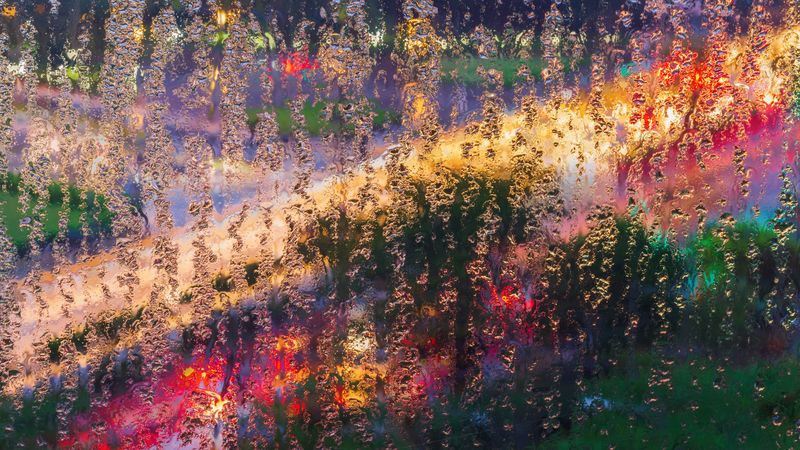 glass, wet, macro, colorful, light, 4k