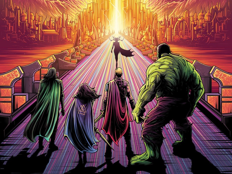 thor ragnarok, movies, 2017 movies, thor, hd, hela, hulk, loki, artwork, digital art, marvel, valkyrie