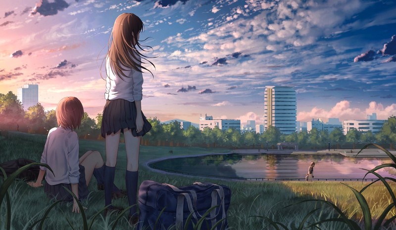 anime girl, anime, hd
