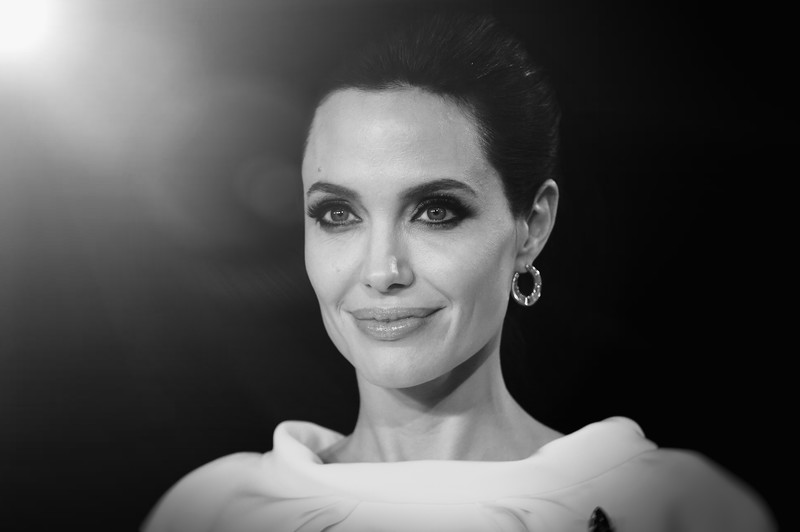angelina jolie, celebrities, girls, hd, 4k, monochrome, black and white
