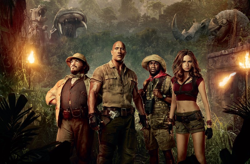 jumanji welcome to the jungle, 2017 movies, movies, hd, dwayne Johnson, karen gillan
