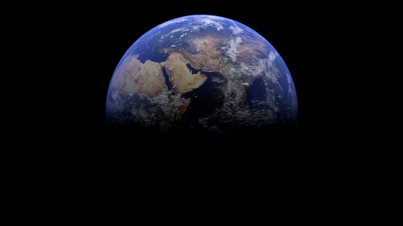 earth, planet, shadow, space, 4k
