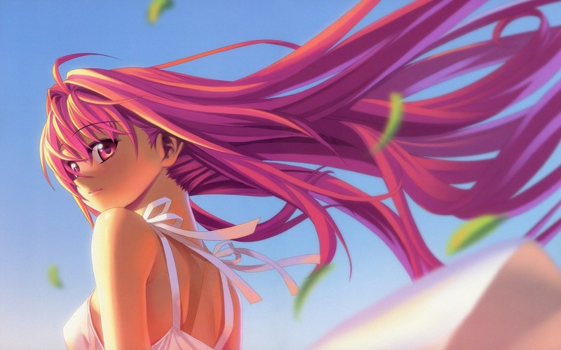 anime girl, anime, pink, hd