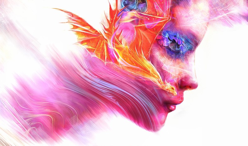 colorful, face, women, artwork, digital art, hd