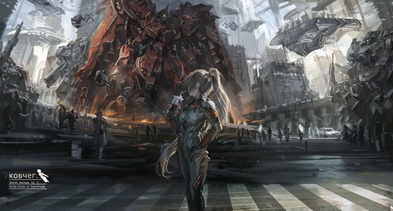 anime, scifi, artist, digital art, hd