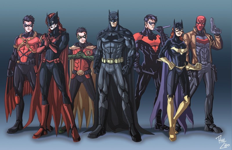 superheroes, batman, batwoman, batgirl, robin, red hood, nightwing, red robin, 4k, 5k, hd, deviantart