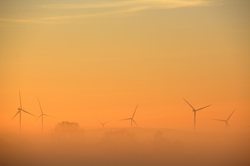 wind turbines, nature, hd, wind farm, sunset, 4k, 5k
