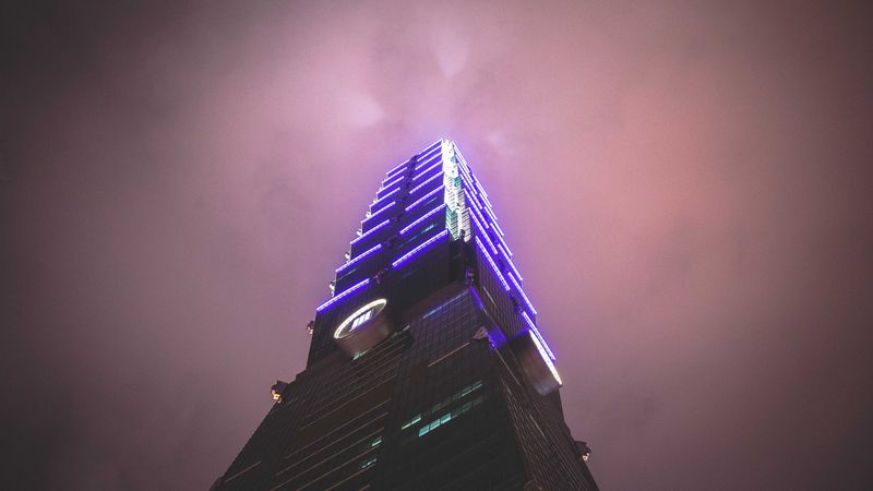 tower, building, architecture, backlight, fog, 4k