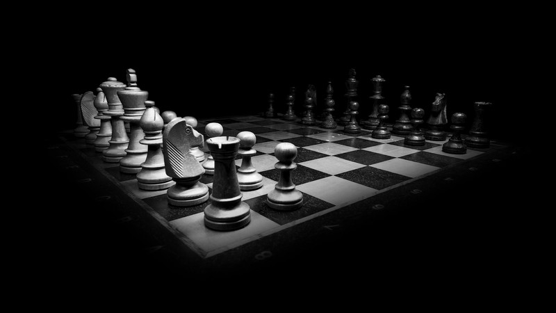 chess, monochrome, black and white, hd, 4k, 5k