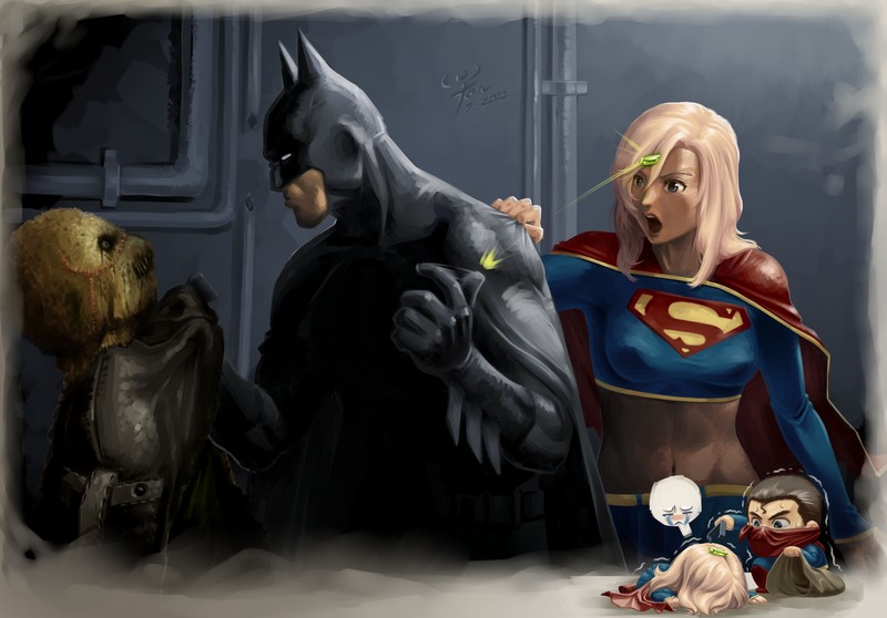 batman, supergirl, superheroes, artist, artwork, 4k, hd, deviantart