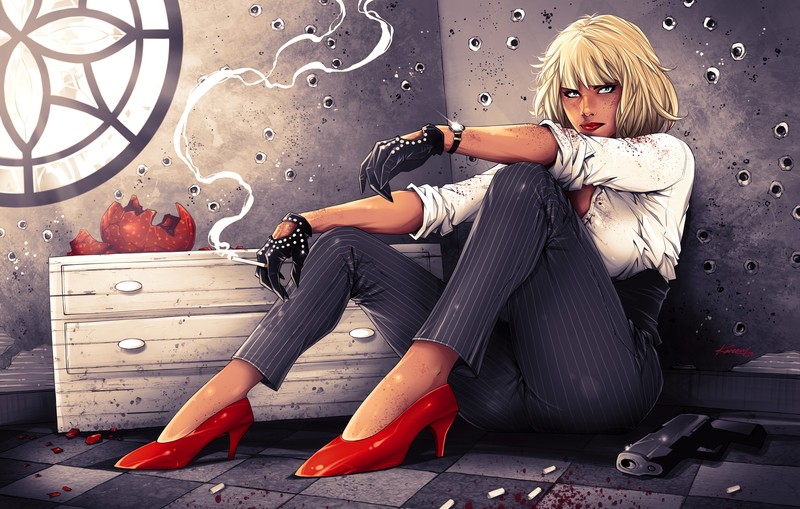 atomic blonde, movies, hd, 4k, artwork, art, digital art