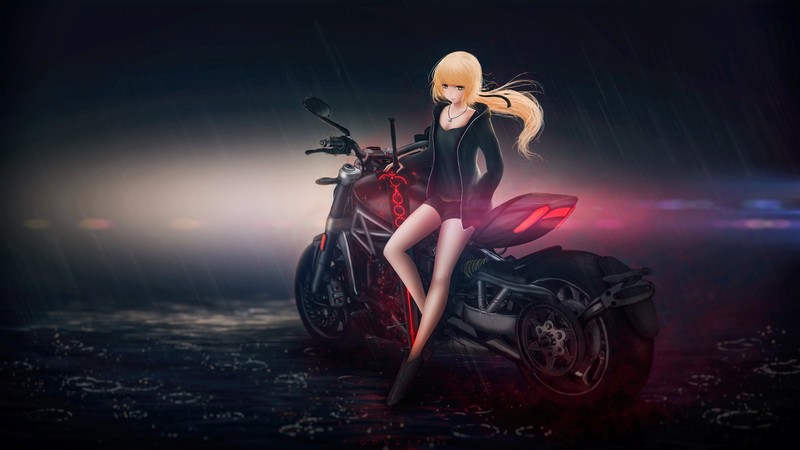 fate grand order, anime girl, anime, hd, 4k, bike