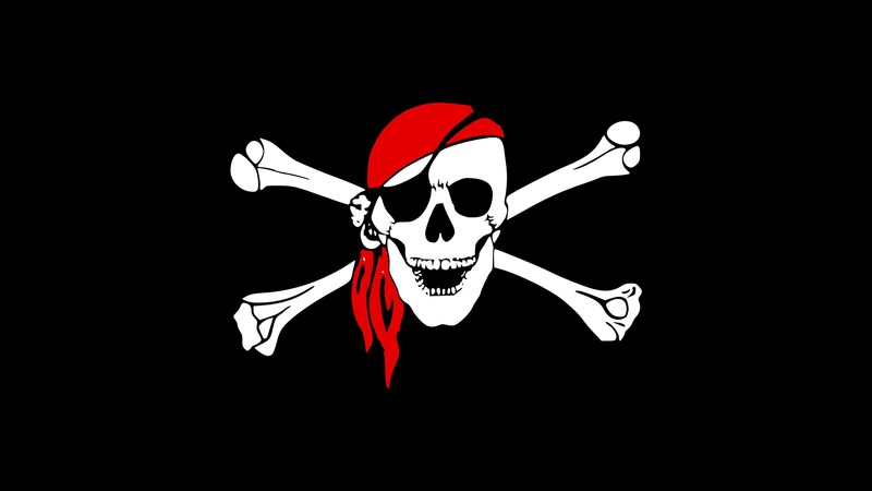 pirate, flag, logo, skull, hd, black