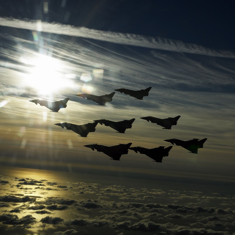 eurofighter typhoon, planes, flight, military, hd, 4k