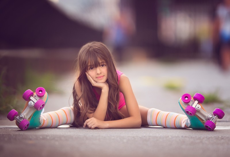little girl, cute, skating, hd