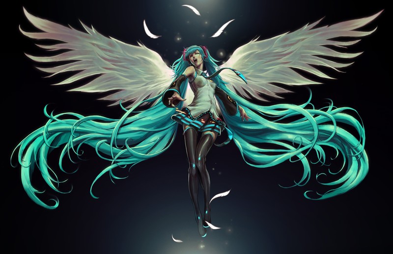anime girl, anime, wings, hd