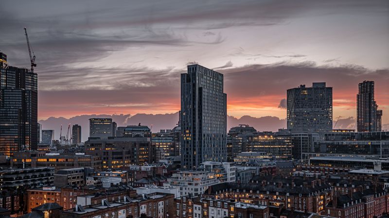 city, architecture, buildings, skyscraper, evening, 4k