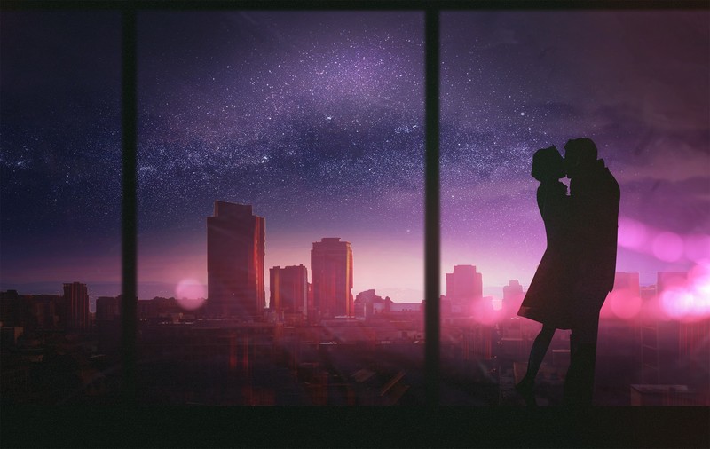 couple, romantic, kissing, artist, artwork, digital art, hd, deviantart