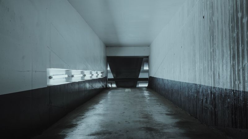 tunnel, parking, underground, building, 4k