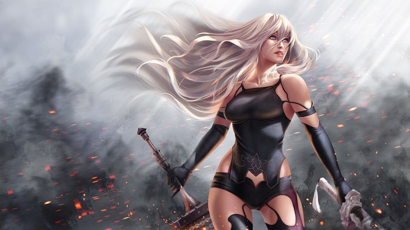 nier automata, 2017 games, games, artwork, hd, deviantart