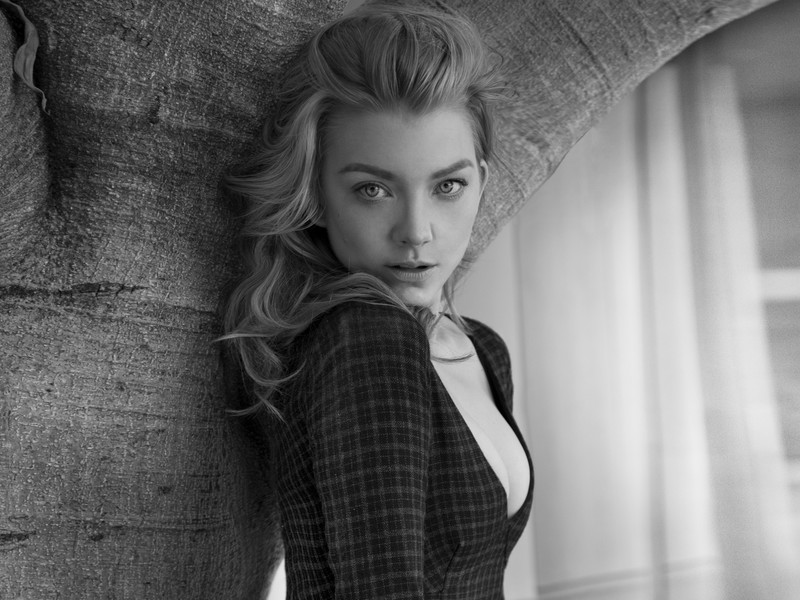 natalie dormer, celebrities, girls, monochrome, black and white, hd, 4k