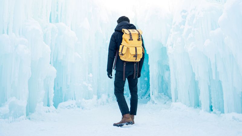 man, ice, glacier, frost, nature, 4k