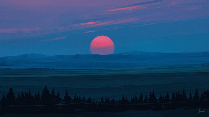 sunset, artist, artwork, artstation, hd