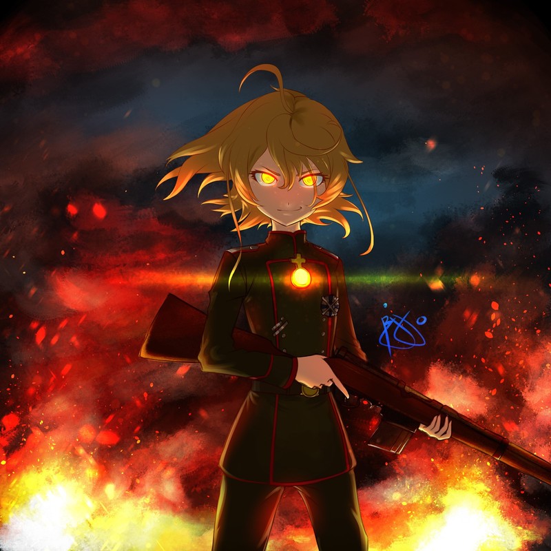 youjo senki, anime, hd, artwork, artist, digital art