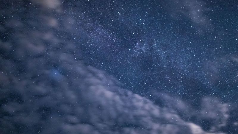 space, starry sky, clouds, stars, 4k