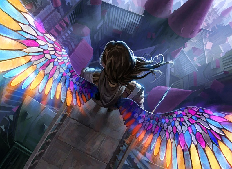 angel, wings, colorful, artist, artwork, digital art, deviantart, 4k, 5k, hd