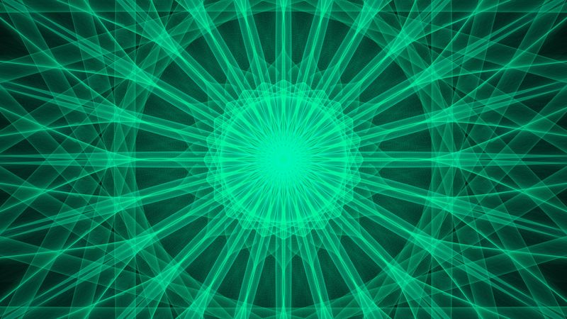 kaleidoscope, circles, pattern, lines, green, 4k
