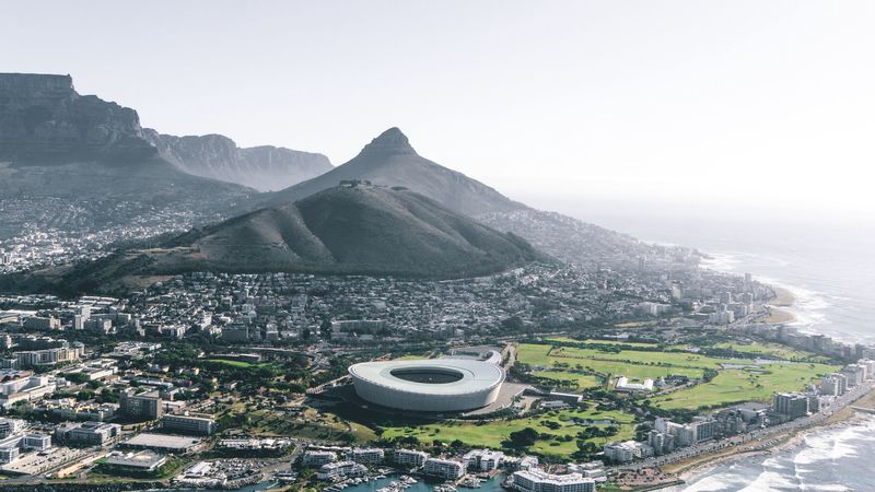city, coast, aerial view, architecture, cape town, south africa, 4k