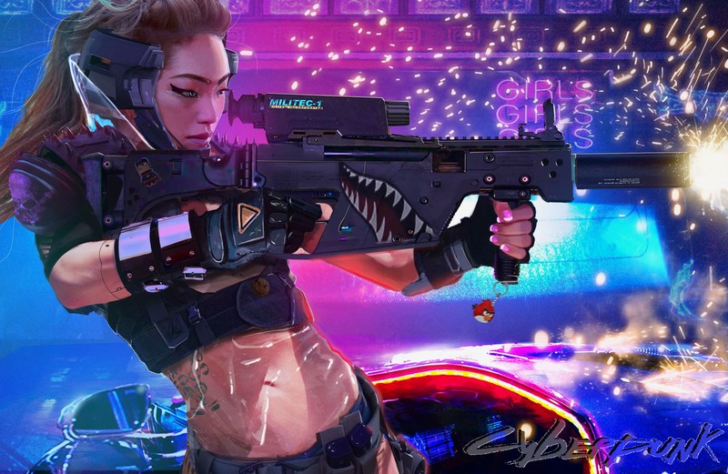 cyberpunk, artist, fantasy girls, hd, women