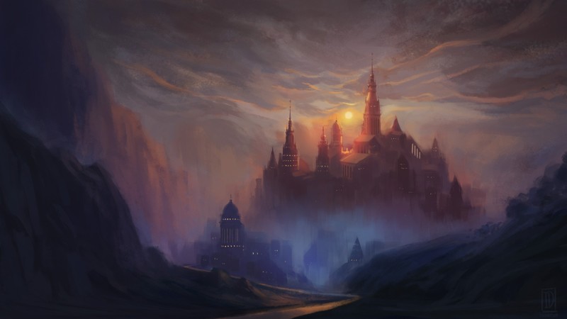 castle, painting, artist, artwork, digital art, hd, deviantart