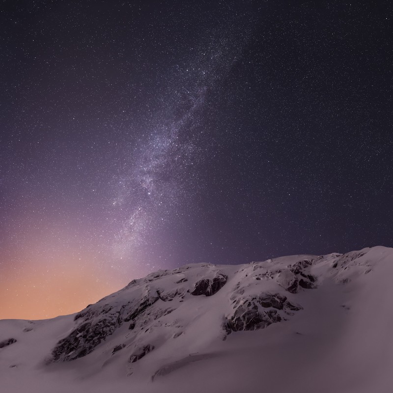 mountains, stars, nature, hd