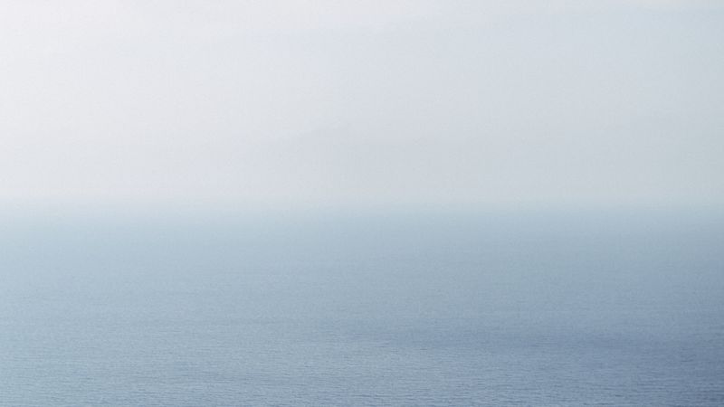 sea, sky, fog, horizon, 4k