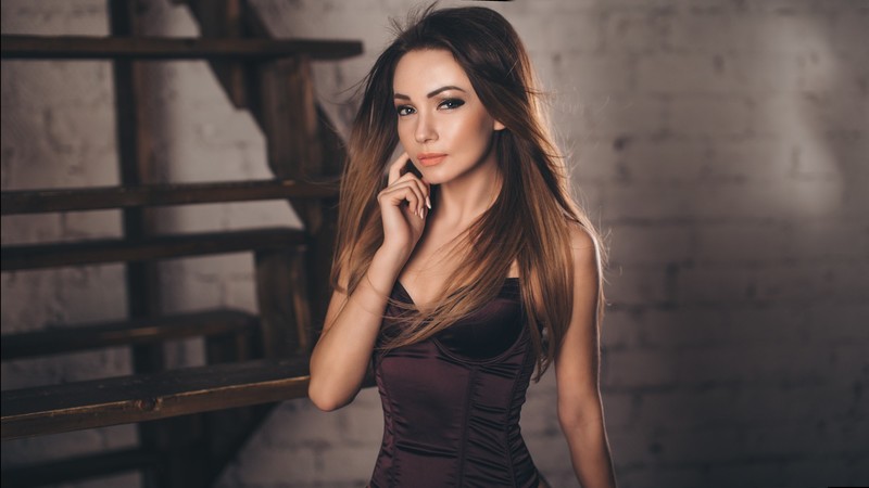 model, girls, brunette, eyes, hd