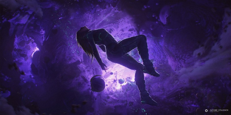 artist, girls, hd, artwork, space, digital art, deviantart