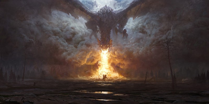 dragon, fire, artist, digital art, hd, artwork, artstation