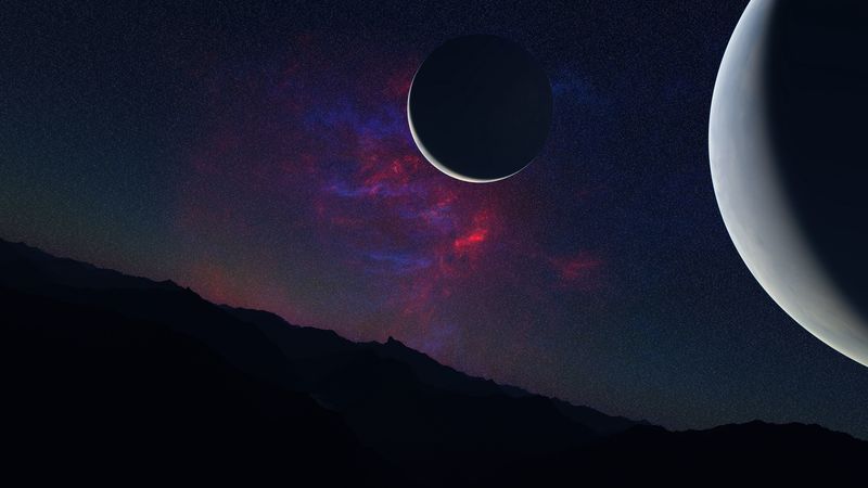 planet, space, dark, mountains, landscape, 4k