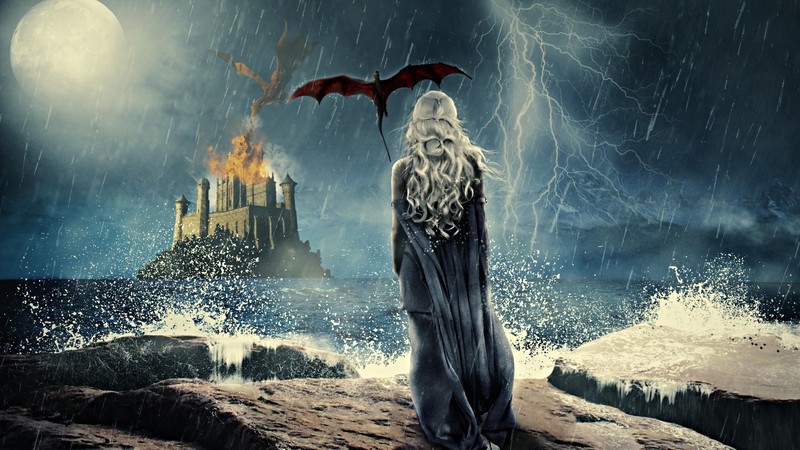 game of thrones, tv shows, hd, dragon, daenerys targaryen, 4k, artist, digital art