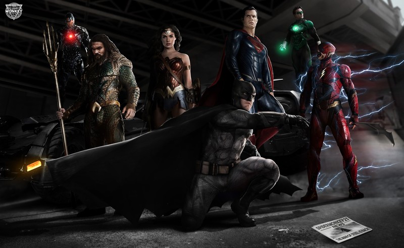 justice league, 2017 movies, movies, cyborg, aquaman, wonder woman, batman, flash, hd, artstation