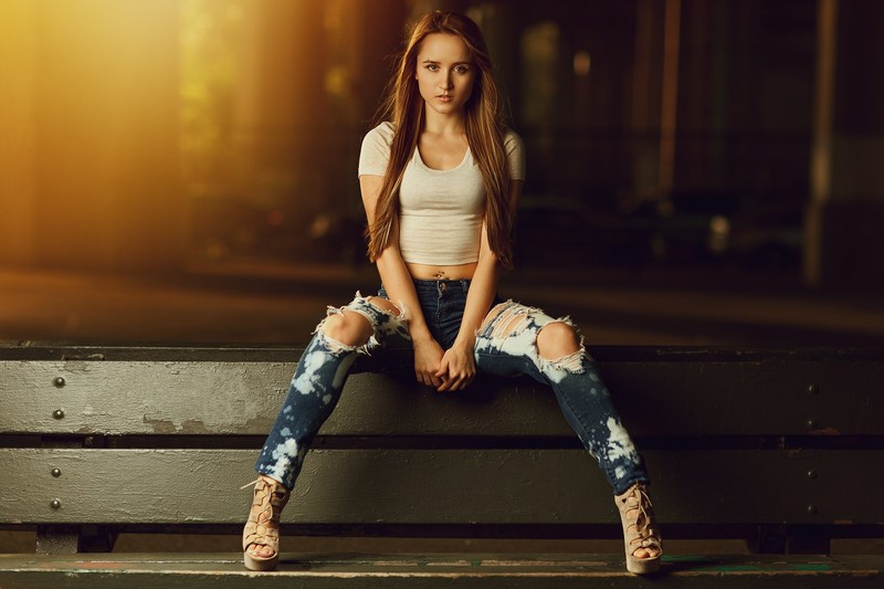 girls, blonde, hd, jeans