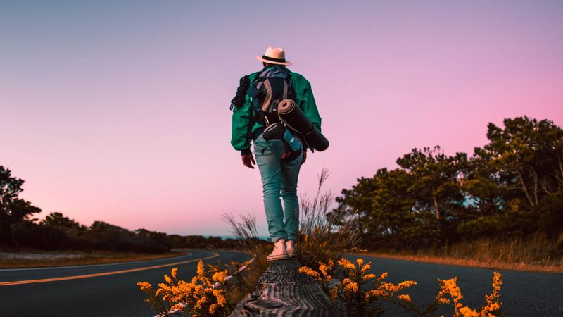 man, traveler, tourist, travel, road, 4k